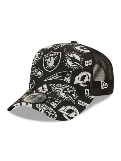 nfl all over print black a frame trucker cap 60222274 left