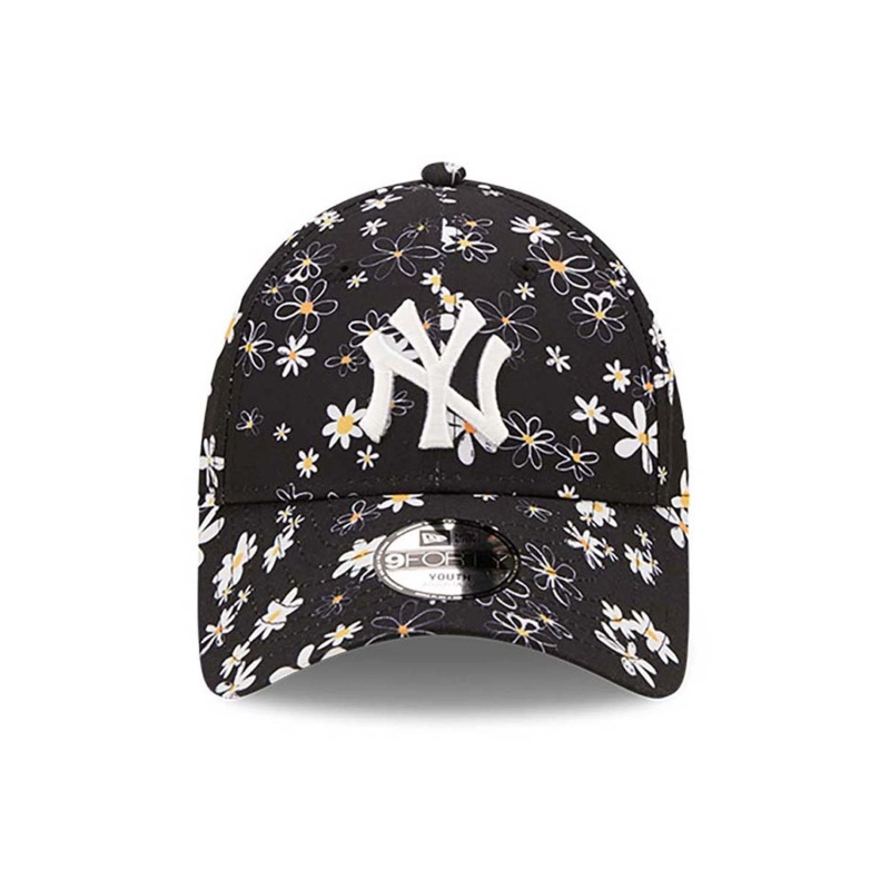 new york yankees youth all over print daisy black 9forty adjustable cap 60357962 bottom