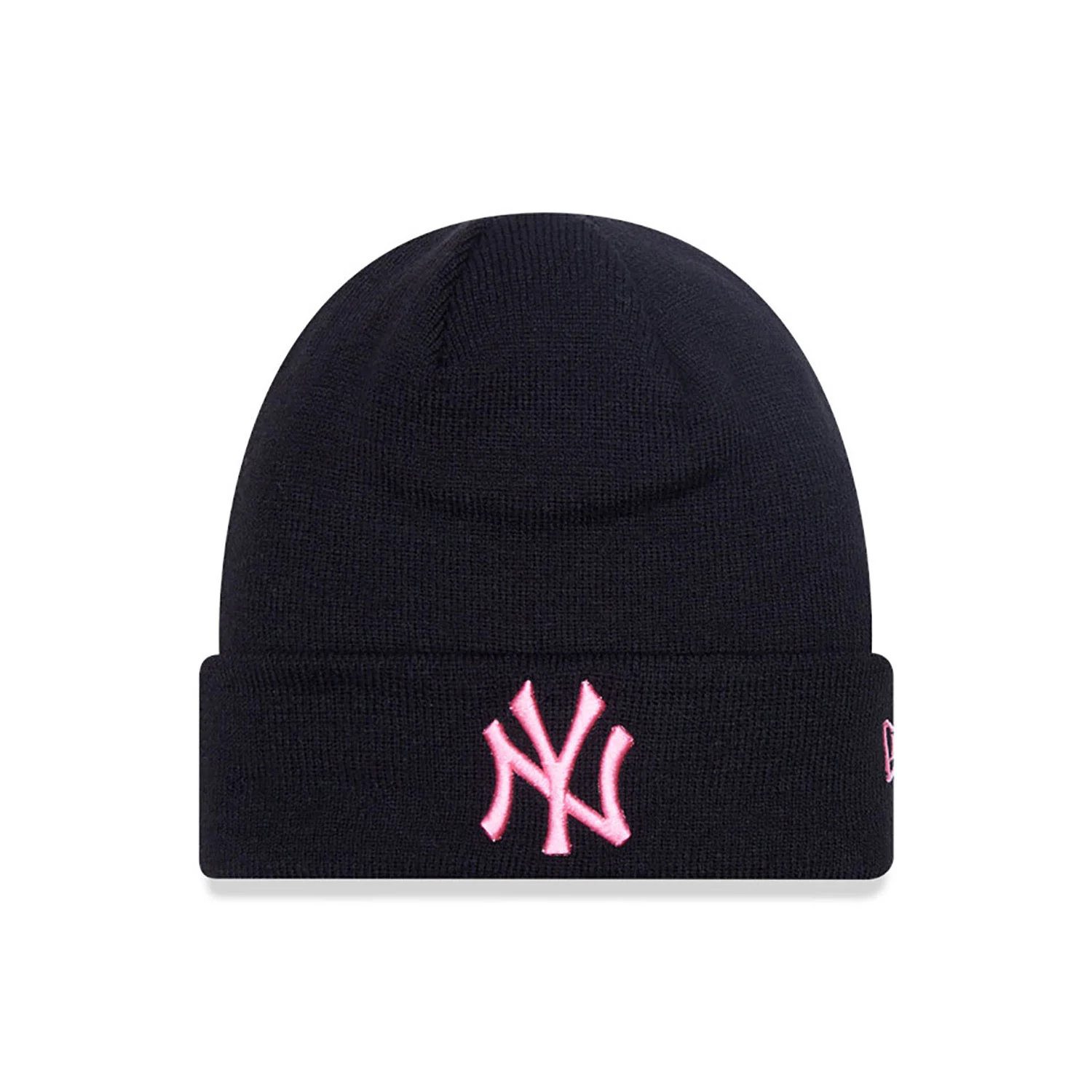 new york yankees neon league essential black cuff knit beanie hat 60424775 left